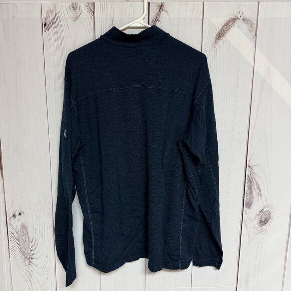 KÜHL Invigoratr Merino 1/4-Zip Men’s XL Pirate Blue Heather EUC - Picture 4 of 10